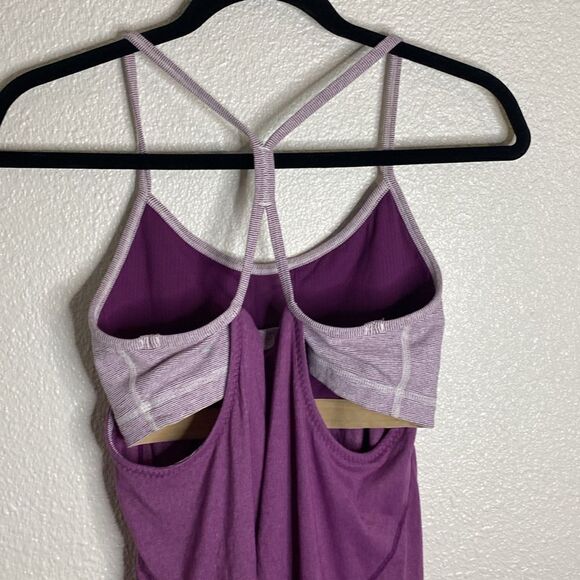 Lululemon-No Limits Purple Built In Shelf Bra Racer Back Active Tank Top- Size 6 - Picture 4 of 7
